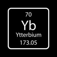 ytterbium-symbool. scheikundig element van het periodiek systeem. vectorillustratie. vector