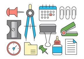 Office Supplies Vector Pictogrammen