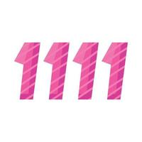 11 11 belettering fucshia kleur vector