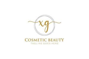 eerste xg vrouwelijk logo schoonheid monogram en elegant logo ontwerp, handschrift logo van eerste handtekening, bruiloft, mode, bloemen en botanisch met creatief sjabloon. vector