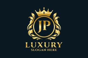 eerste jp brief Koninklijk luxe logo sjabloon in vector kunst voor luxueus branding projecten en andere vector illustratie.