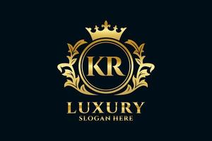 eerste kr brief Koninklijk luxe logo sjabloon in vector kunst voor luxueus branding projecten en andere vector illustratie.