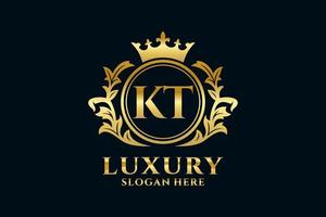 eerste kt brief Koninklijk luxe logo sjabloon in vector kunst voor luxueus branding projecten en andere vector illustratie.