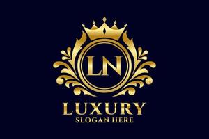 eerste ln brief Koninklijk luxe logo sjabloon in vector kunst voor luxueus branding projecten en andere vector illustratie.