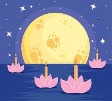 lotus bloemen loy krathong festival vector