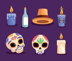 dia de los muertos iconen vector