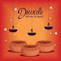 diwali festival van licht lantaarns vector