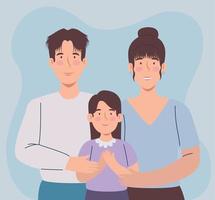 Koreaans ouders en dochter vector