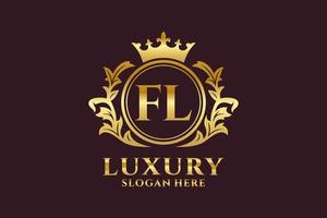 eerste fl brief Koninklijk luxe logo sjabloon in vector kunst voor luxueus branding projecten en andere vector illustratie.