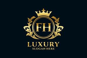 eerste fh brief Koninklijk luxe logo sjabloon in vector kunst voor luxueus branding projecten en andere vector illustratie.