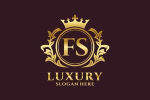 eerste fs brief Koninklijk luxe logo sjabloon in vector kunst voor luxueus branding projecten en andere vector illustratie.