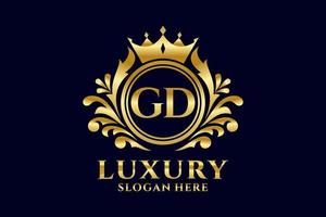 eerste gd brief Koninklijk luxe logo sjabloon in vector kunst voor luxueus branding projecten en andere vector illustratie.