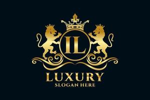 eerste il brief leeuw Koninklijk luxe logo sjabloon in vector kunst voor luxueus branding projecten en andere vector illustratie.