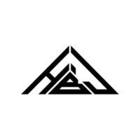hbj brief logo creatief ontwerp met vector grafisch, hbj gemakkelijk en modern logo in driehoek vorm geven aan.