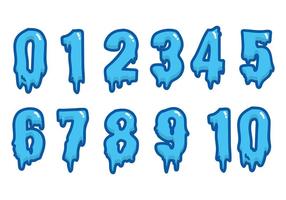 Water lettertype vector nummers