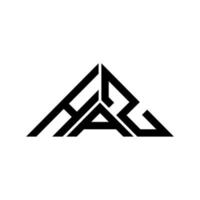 haz brief logo creatief ontwerp met vector grafisch, haz gemakkelijk en modern logo in driehoek vorm geven aan.