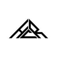 hcr brief logo creatief ontwerp met vector grafisch, hcr gemakkelijk en modern logo in driehoek vorm geven aan.