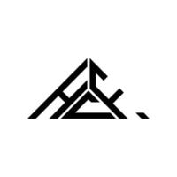 hcf brief logo creatief ontwerp met vector grafisch, hcf gemakkelijk en modern logo in driehoek vorm geven aan.