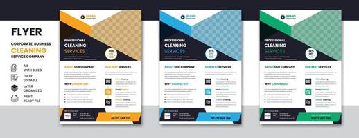 schoonmaak en ontsmetting onderhoud zakelijke bedrijf a4 folder ontwerp sjabloon vector