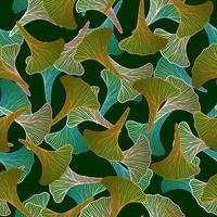 bloemen naadloos patroon met ginkgo blad. botanisch kleding stof afdrukken sjabloon. vector lay-out schets hand- getrokken illustratie.