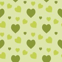 naadloos patroon met groen harten Aan licht groen achtergrond. vector afbeelding.