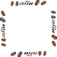plein kader met koffie bonen en tekst Aan wit achtergrond. vector afbeelding.