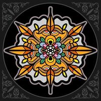 kleurrijk cirkel mandala kunsten geïsoleerd Aan zwart achtergrond. vector