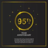 95ste verjaardag viering icoon type logo in luxe goud kleur vector