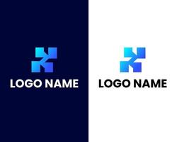 brief h en n Mark modern logo ontwerp sjabloon vector