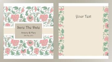 bruiloft uitnodiging kaarten met bloemen elementen vector