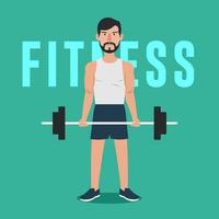 Mens training met barbell illustratie vector