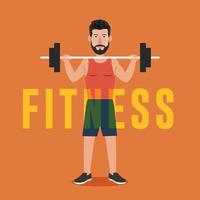 illustratie van Mens hijs- barbell vector