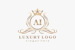 eerste ai brief Koninklijk luxe logo sjabloon in vector kunst voor restaurant, royalty, boetiek, cafe, hotel, heraldisch, sieraden, mode en andere vector illustratie.