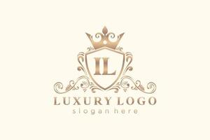 eerste il brief Koninklijk luxe logo sjabloon in vector kunst voor restaurant, royalty, boetiek, cafe, hotel, heraldisch, sieraden, mode en andere vector illustratie.