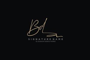 eerste bd brief handtekening logo sjabloon elegant ontwerp logo teken symbool sjabloon vector icoon