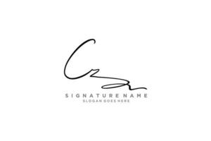 eerste cz brief handtekening logo sjabloon elegant ontwerp logo teken symbool sjabloon vector icoon