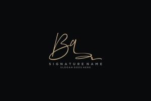 eerste bq brief handtekening logo sjabloon elegant ontwerp logo teken symbool sjabloon vector icoon