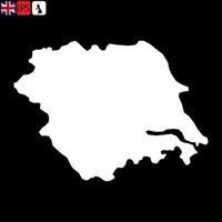 yorkshire en de nederig, Engeland, uk regio kaart. vector illustratie.