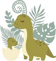 illustraties van dinosaurussen Aan een transparant achtergrond vector