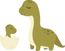 dinosaurus met een kind geïsoleerd vector illustratie Aan wit achtergrond