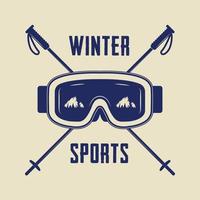 wijnoogst winter sport- logo, insigne, embleem en ontwerp elementen. vector illustratie