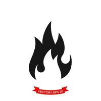 vlam icoon in modieus vlak ontwerp, brand icoon vector
