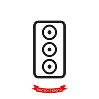 audio luidsprekerpictogram in trendy plat ontwerp vector