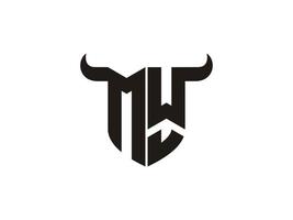 eerste mw stier logo ontwerp. vector