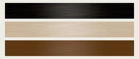 houten plank set, horizontaal plank, licht en donker bruin hout planken, blanco houten plank voor uithangbord decoratie. vector