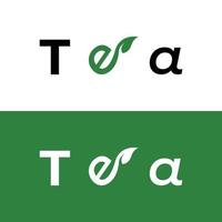 creatief natuurlijk biologisch groen thee blad logo ontwerp.groen thee voor bedrijf, kruiden, drank en bedrijf. vector
