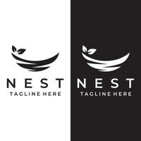 vogel nest hipster logo creatief ontwerp vector illustratie sjabloon.