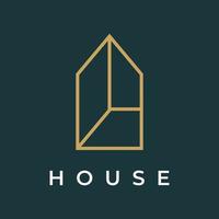 een creatief logo ontwerp voor een monogram of meetkundig huis of woon- gebouw in een vlak en lineair stijl. logo voor eigendom, gebouw bouw, architectuur, en bedrijf. vector