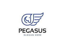 minimaal Pegasus logo vector