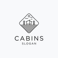 cabine lijn kunst minimalistische symbool icoon logo vector illustratie ontwerp